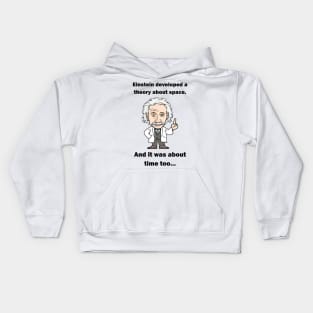 Einstein, it's about time! Dark text Kids Hoodie